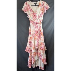 Velvet Fleur Garden Fairy Floral Hi-lo Dress Size 10 Faux‎ Wrap Flutter Sleeve
